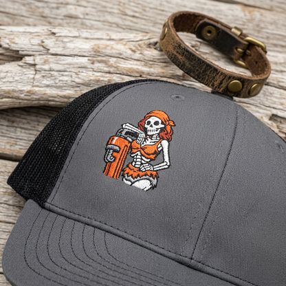 Female Skeleton With Pipe Wrench Hat, Pipefitter Hat