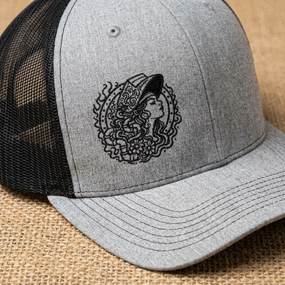 Floral Female Pipefitter Portrait Hat, Pipefitter Hat