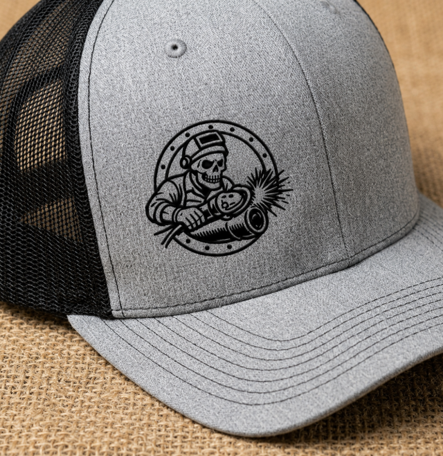 Skeleton Grinding Pipe Sparks Hat, Pipefitter Hat