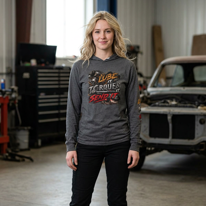 Lube It Torque It Send It Sweater, Automotive Shop Motivational Hoodie