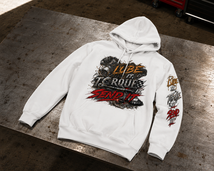 Lube It Torque It Send It Sweater, Automotive Shop Motivational Hoodie