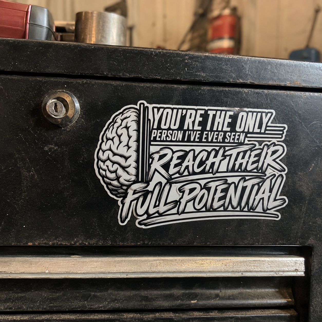 “Reach Their Full Potential” Sticker, Funny Hardhat Stickers
