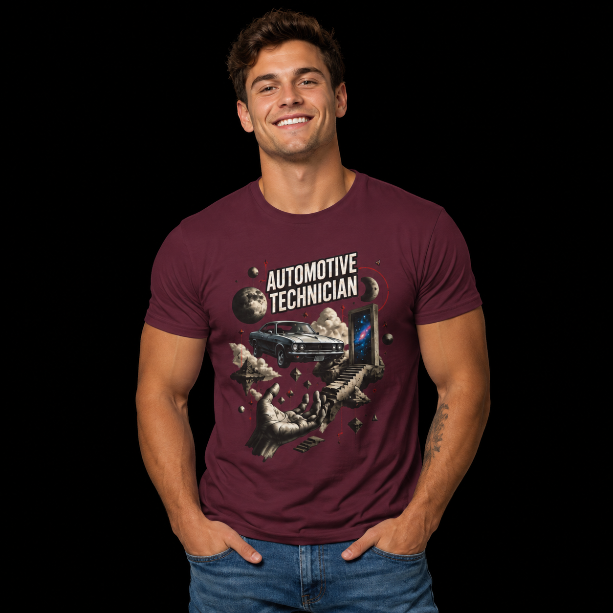 Cosmos Garage Automotive Technician T-Shirt, Space Mechanic T-Shirt