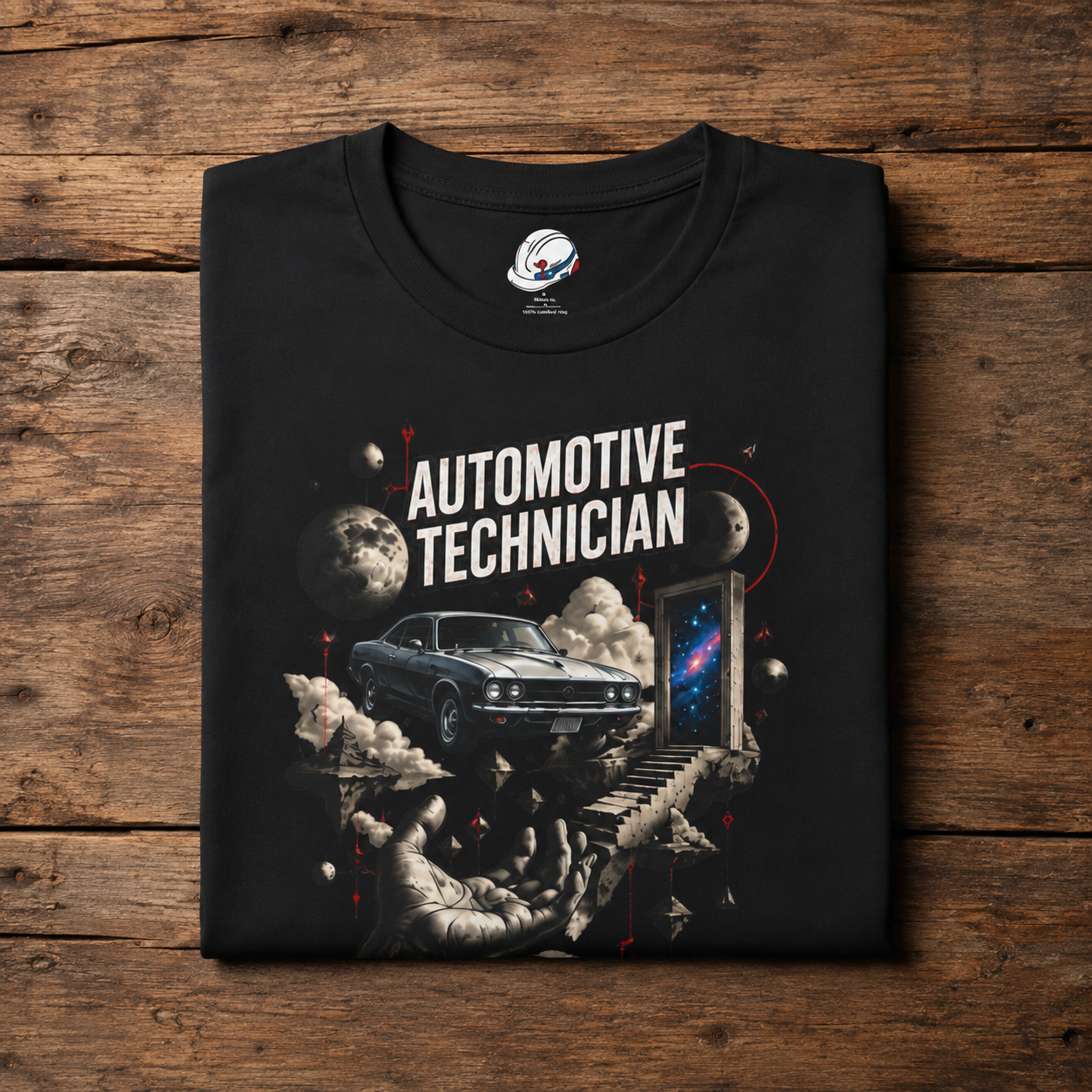 Cosmos Garage Automotive Technician T-Shirt, Space Mechanic T-Shirt