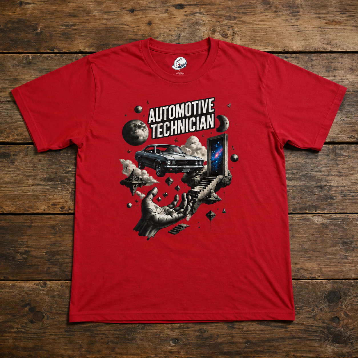 Cosmos Garage Automotive Technician T-Shirt, Space Mechanic T-Shirt