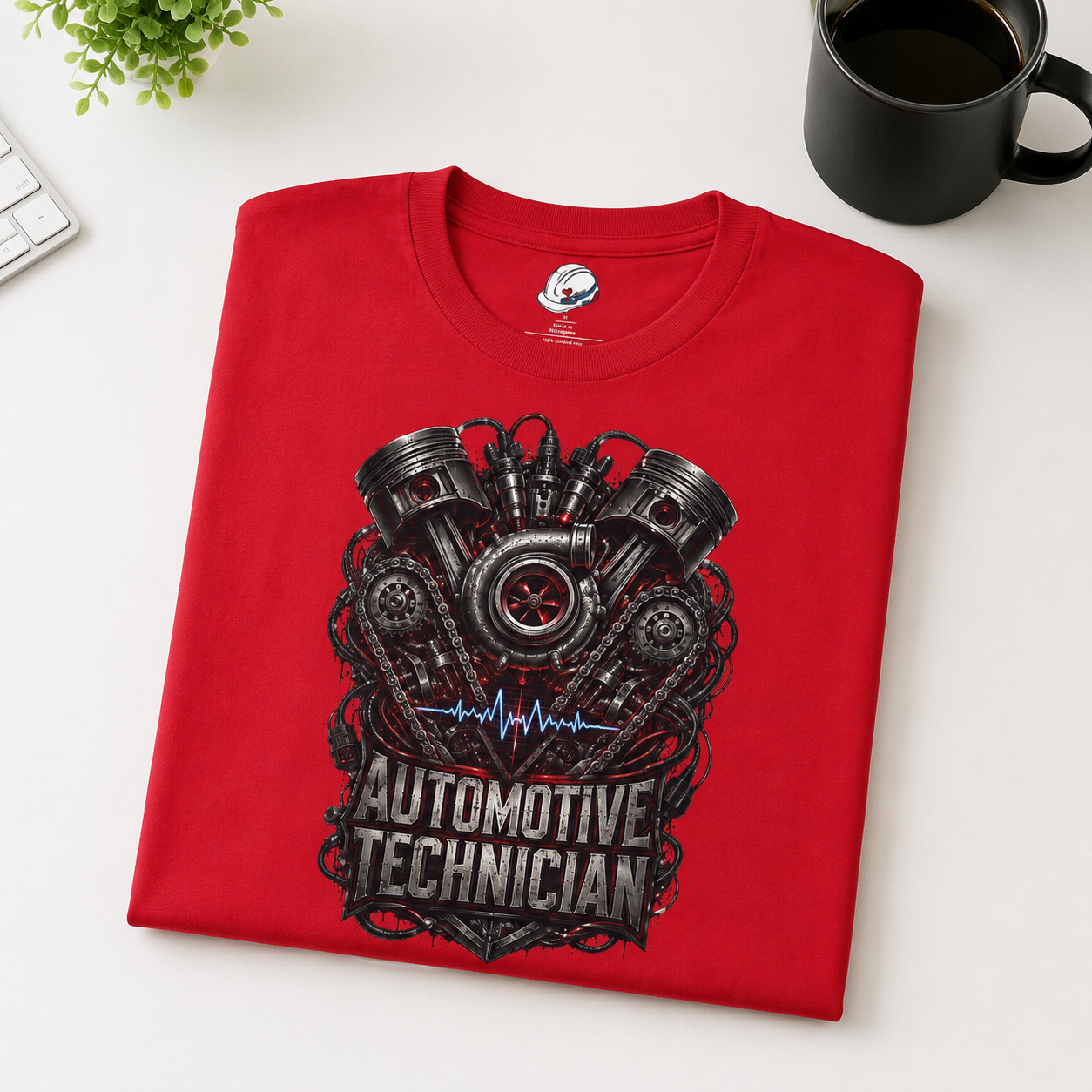 Turbocharged Engine Heart T-Shirt, Automotive Technician T-Shirt