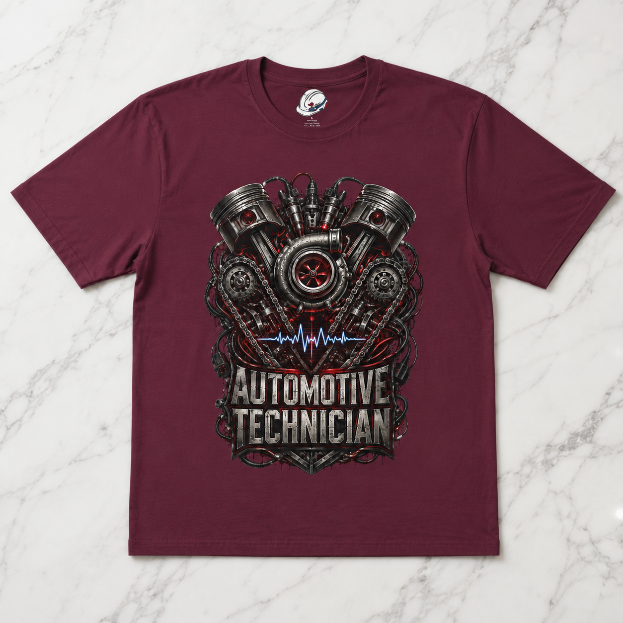 Turbocharged Engine Heart T-Shirt, Automotive Technician T-Shirt