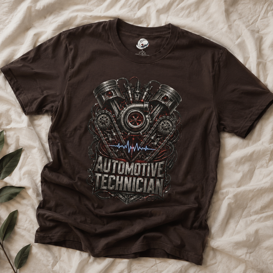 Turbocharged Engine Heart T-Shirt, Automotive Technician T-Shirt