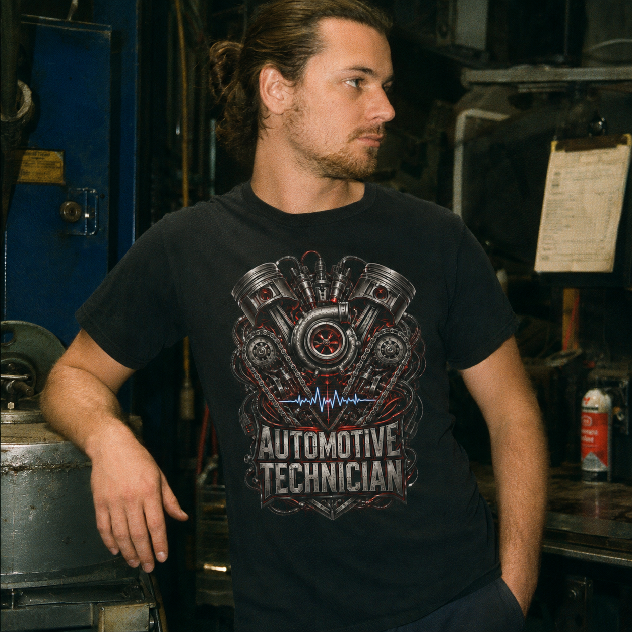 Turbocharged Engine Heart T-Shirt, Automotive Technician T-Shirt