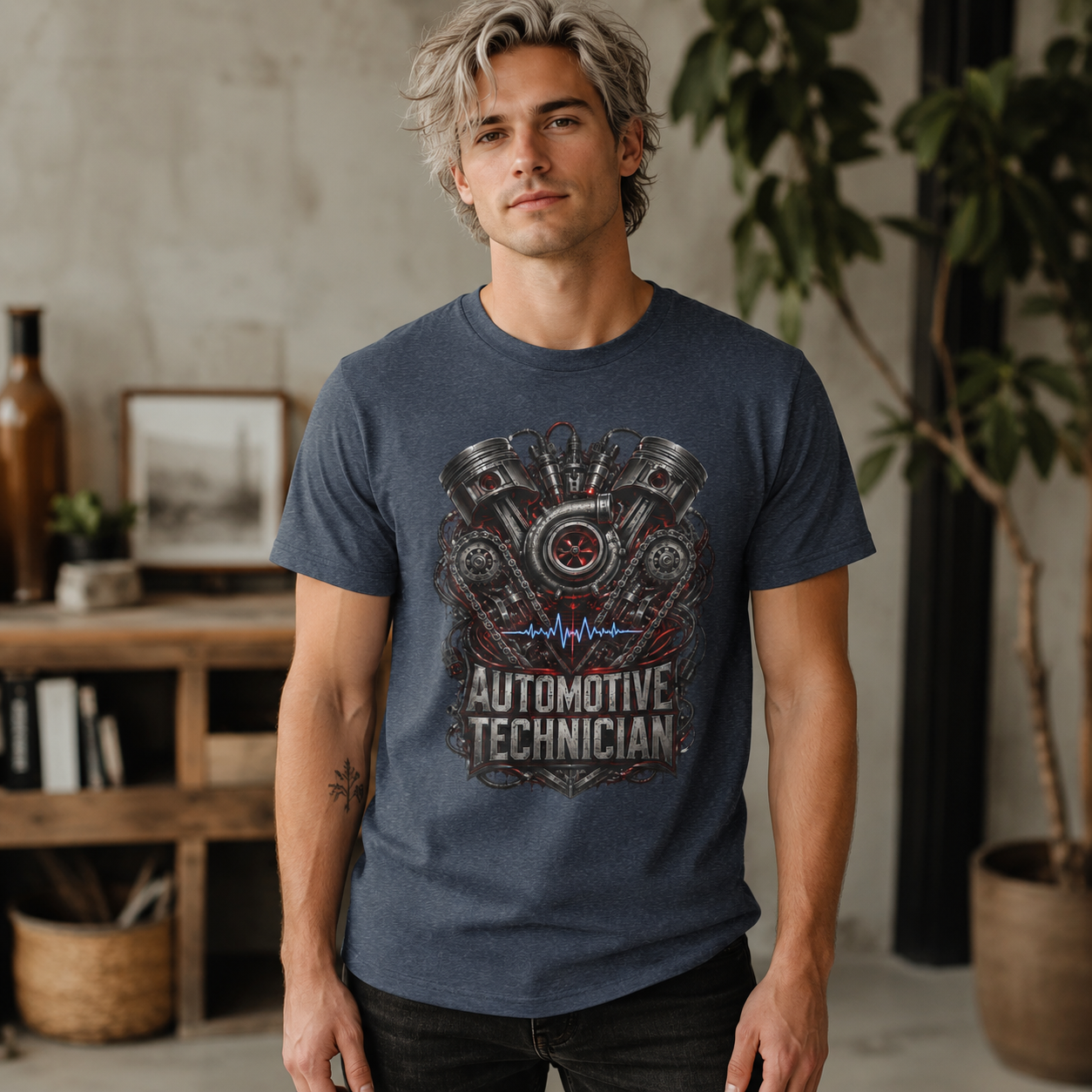Turbocharged Engine Heart T-Shirt, Automotive Technician T-Shirt