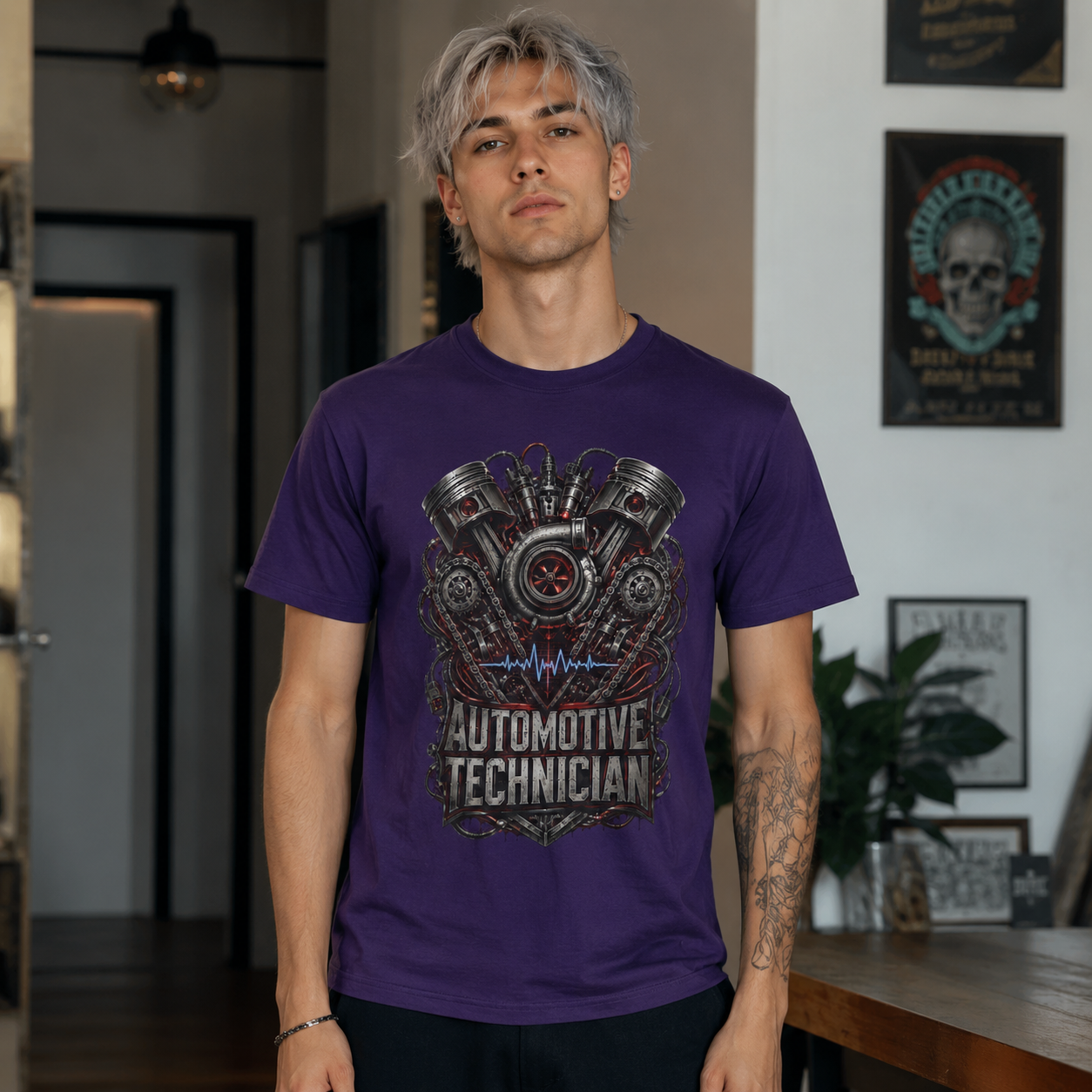 Turbocharged Engine Heart T-Shirt, Automotive Technician T-Shirt