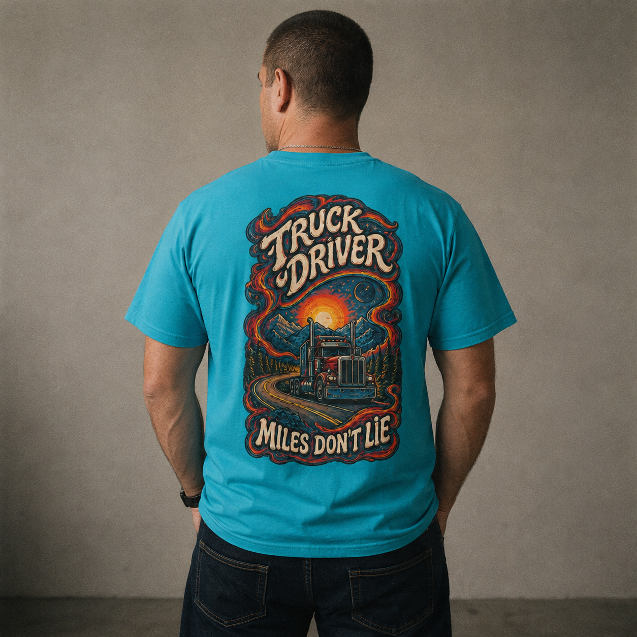 Miles Don’t Lie Semi Driver T-Shirt, Truck Driver Graphic Tee Shirt
