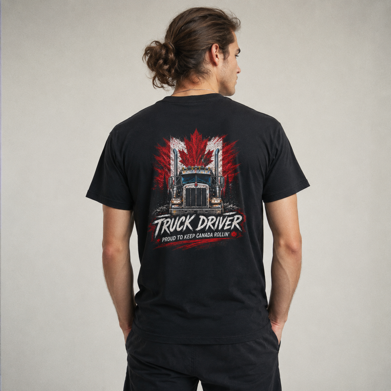 Proud to Keep Canada Rollin’ Semi T-Shirt, Truck Driver Tee Shirt