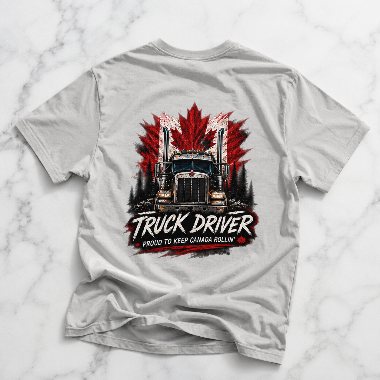 Proud to Keep Canada Rollin’ Semi T-Shirt, Truck Driver Tee Shirt