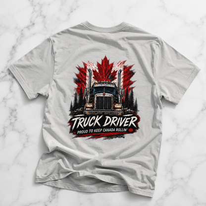 Proud to Keep Canada Rollin’ Semi T-Shirt, Truck Driver Tee Shirt