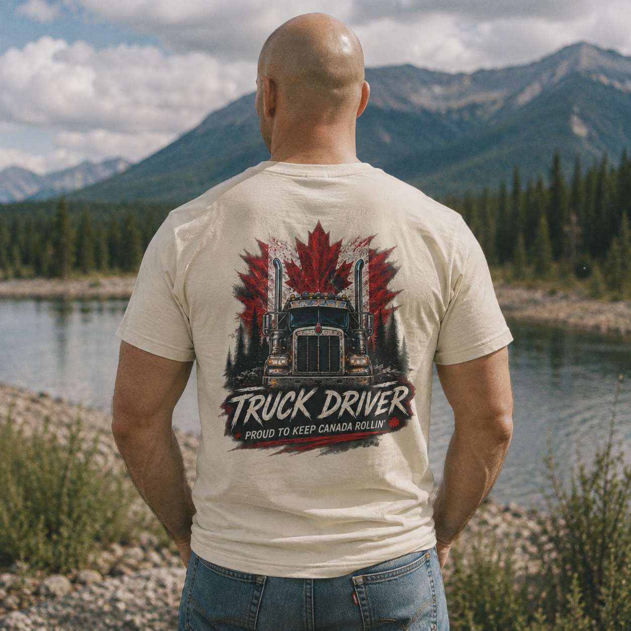 Proud to Keep Canada Rollin’ Semi T-Shirt, Truck Driver Tee Shirt