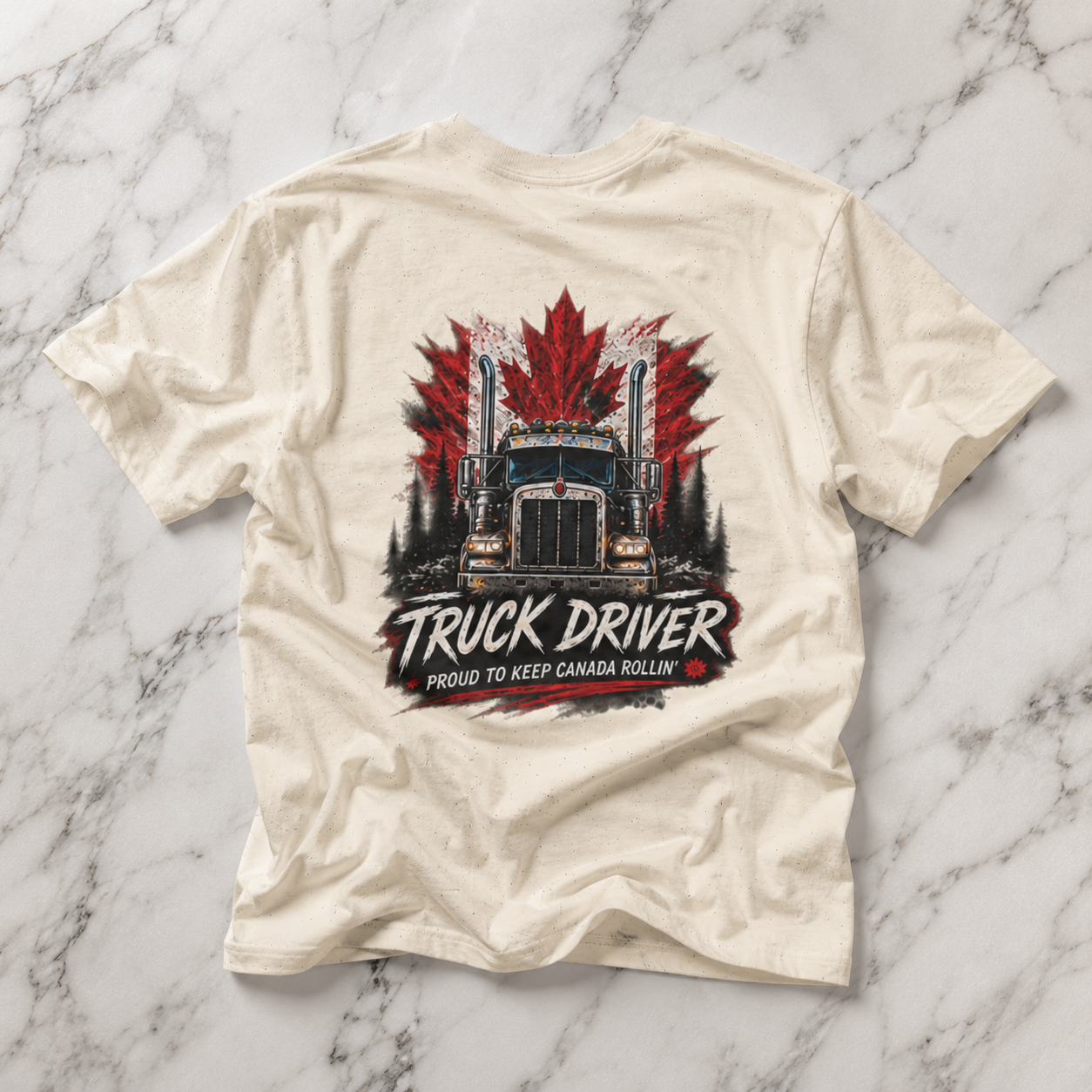 Proud to Keep Canada Rollin’ Semi T-Shirt, Truck Driver Tee Shirt
