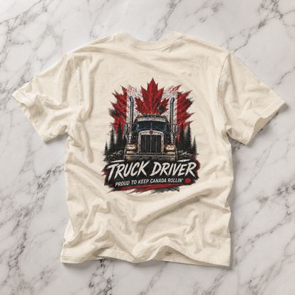 Proud to Keep Canada Rollin’ Semi T-Shirt, Truck Driver Tee Shirt