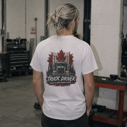 Proud to Keep Canada Rollin’ Semi T-Shirt, Truck Driver Tee Shirt