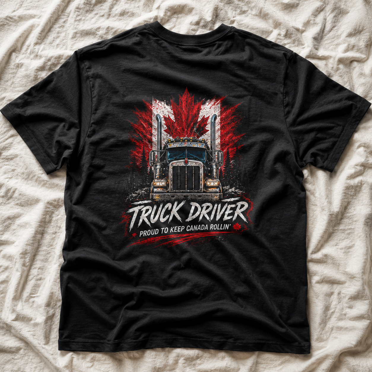 Proud to Keep Canada Rollin’ Semi T-Shirt, Truck Driver Tee Shirt