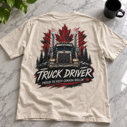 Proud to Keep Canada Rollin’ Semi T-Shirt, Truck Driver Tee Shirt