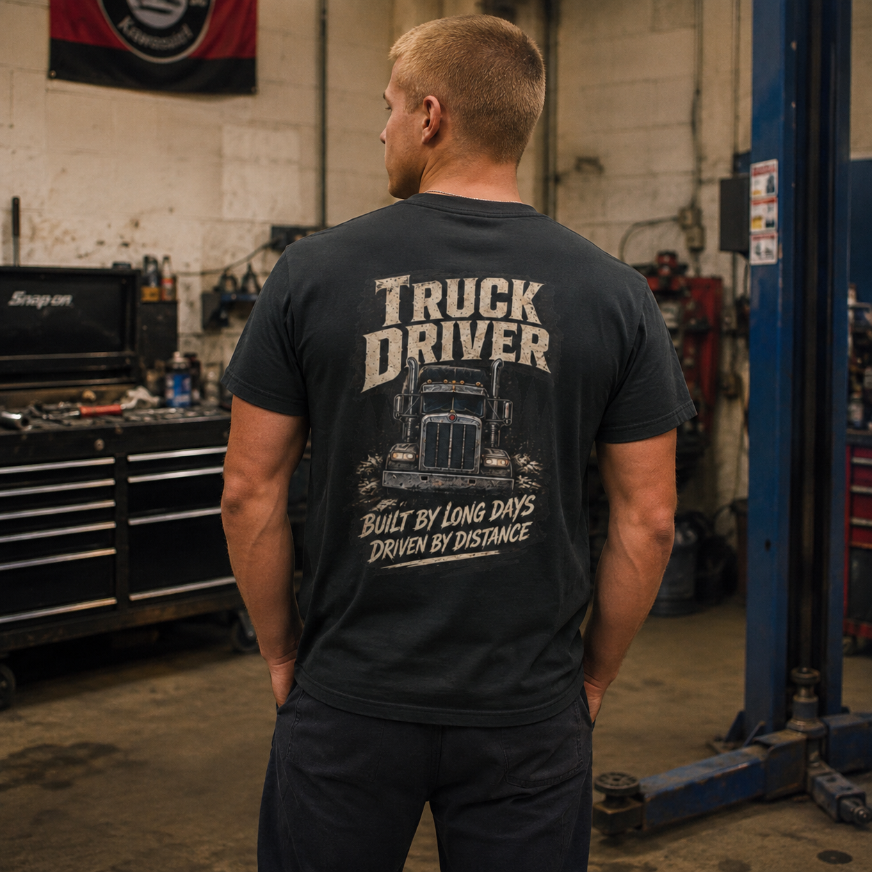 Built By Long Days Driven By Distance Semi T-Shirt, Truck Driver Tee Shirt