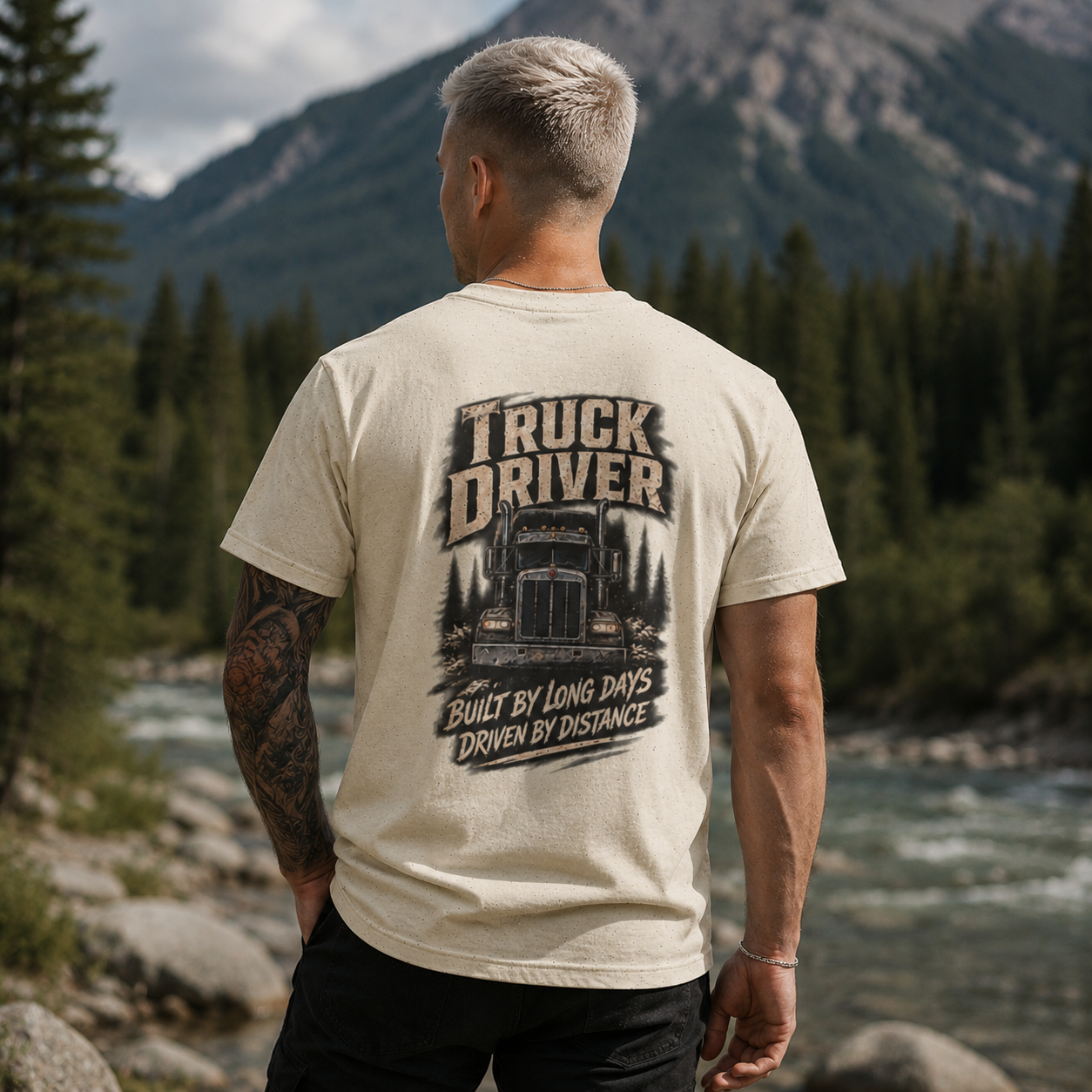 Built By Long Days Driven By Distance Semi T-Shirt, Truck Driver Tee Shirt