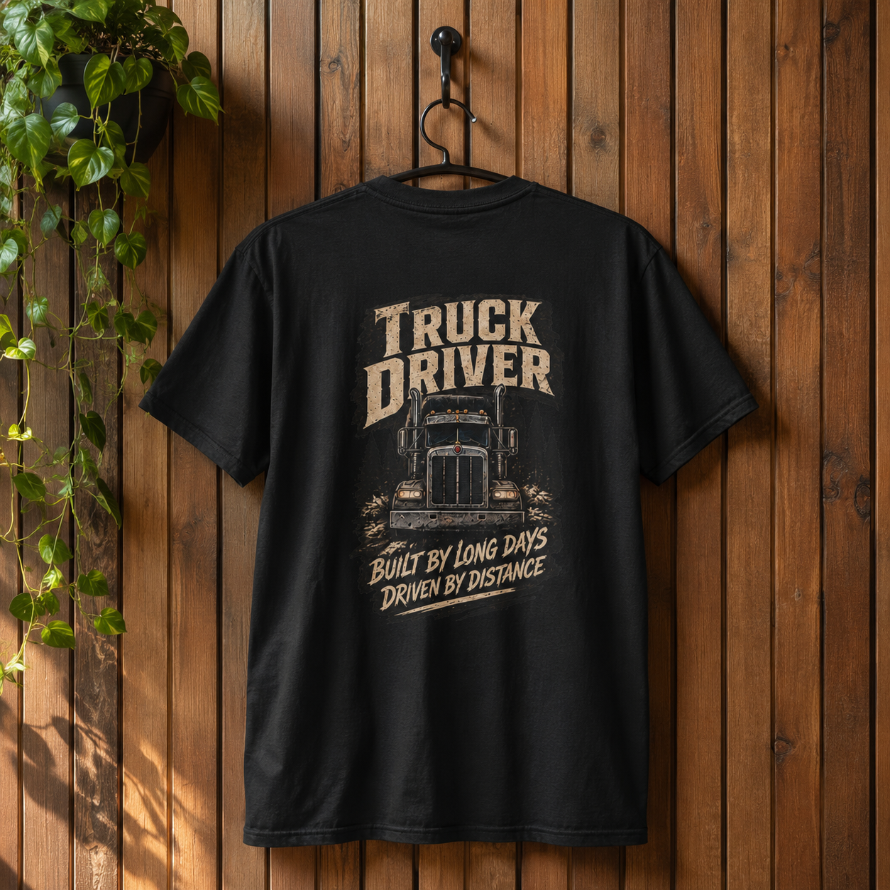Built By Long Days Driven By Distance Semi T-Shirt, Truck Driver Tee Shirt