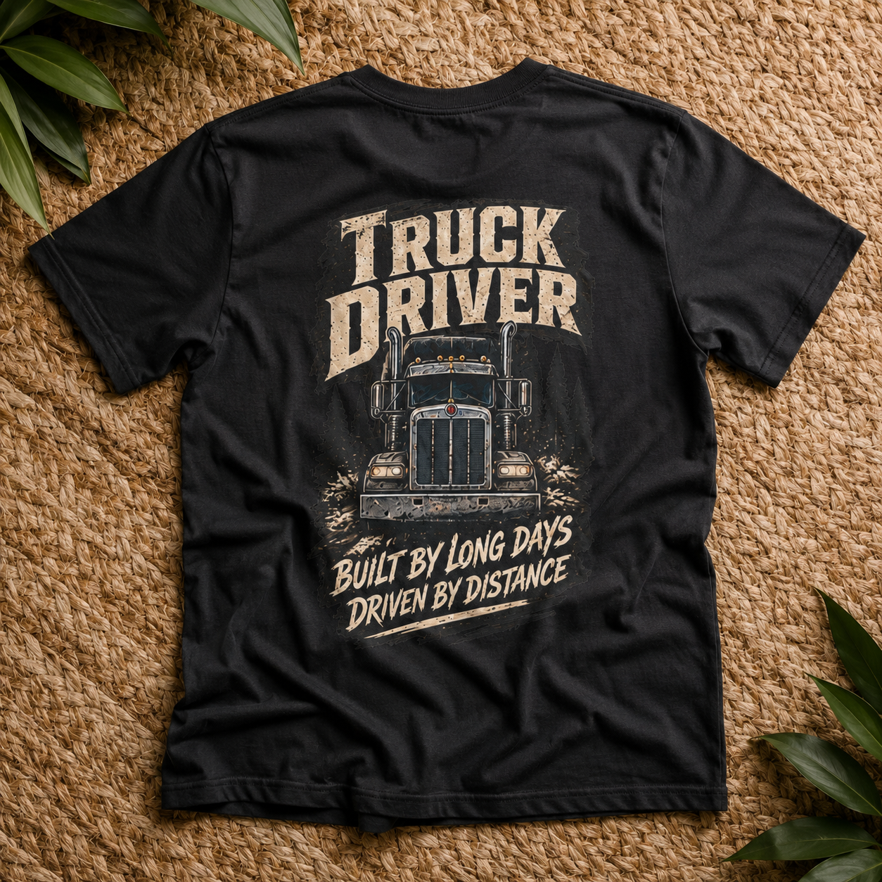 Built By Long Days Driven By Distance Semi T-Shirt, Truck Driver Tee Shirt