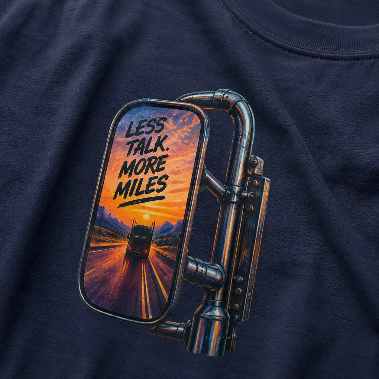 Less Talk More Miles Semi T-Shirt, Truck Driver Graphic Tee Shirt