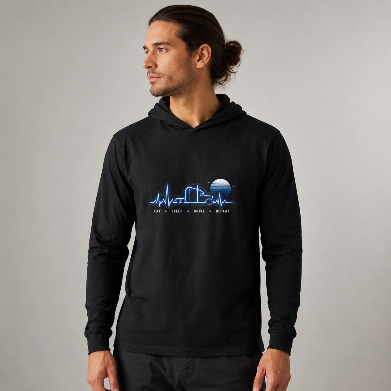 Eat Sleep Drive Repeat Sweater, Trucker Pullover