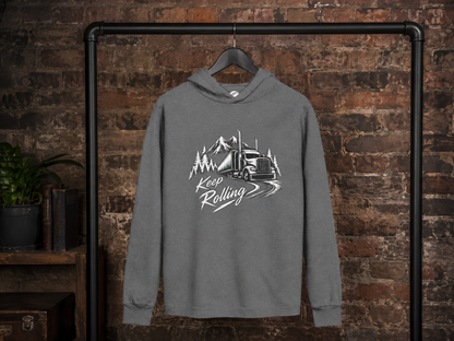 Keep Rolling Sweater, Trucker Pullover