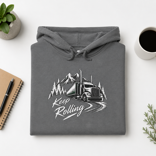 Keep Rolling Sweater, Trucker Pullover