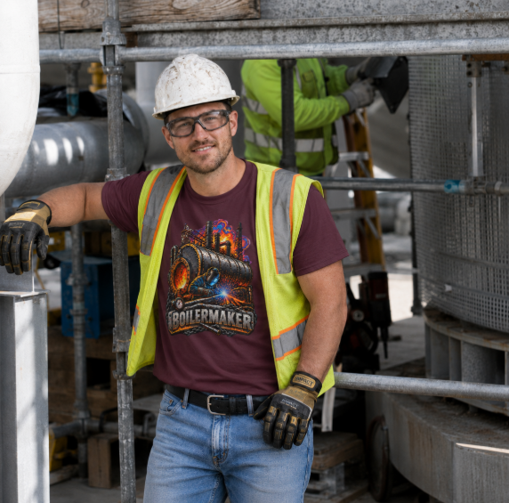 Boilermaker Fire & Steel T-Shirt, Pressure Vessel Welding Shirt