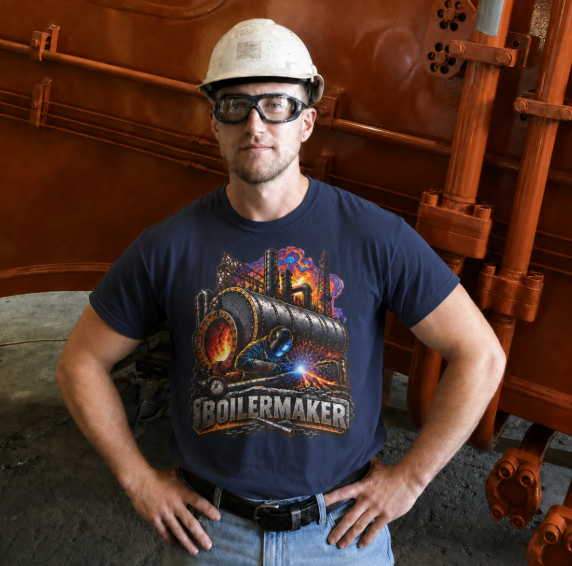 Boilermaker Fire & Steel T-Shirt, Pressure Vessel Welding Shirt