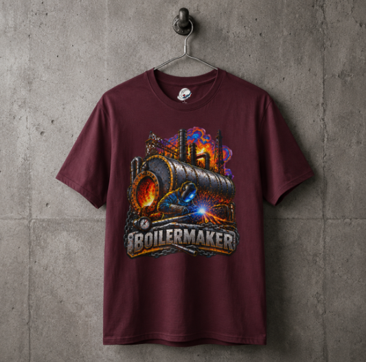 Boilermaker Fire & Steel T-Shirt, Pressure Vessel Welding Shirt