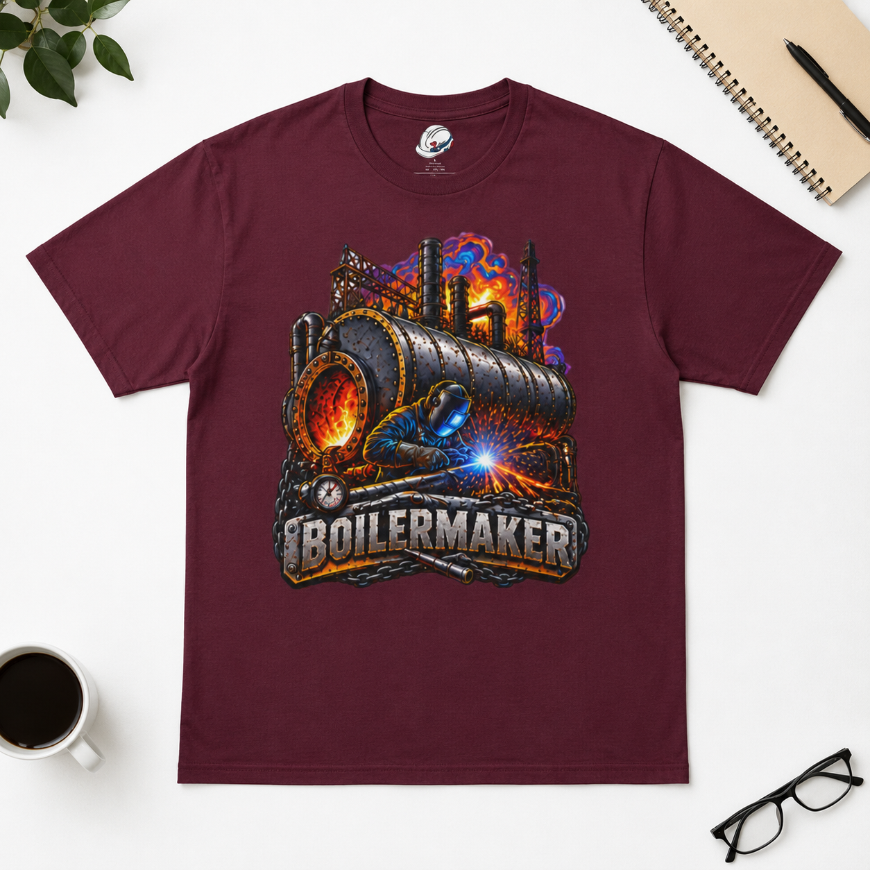 Boilermaker Fire & Steel T-Shirt, Pressure Vessel Welding Shirt