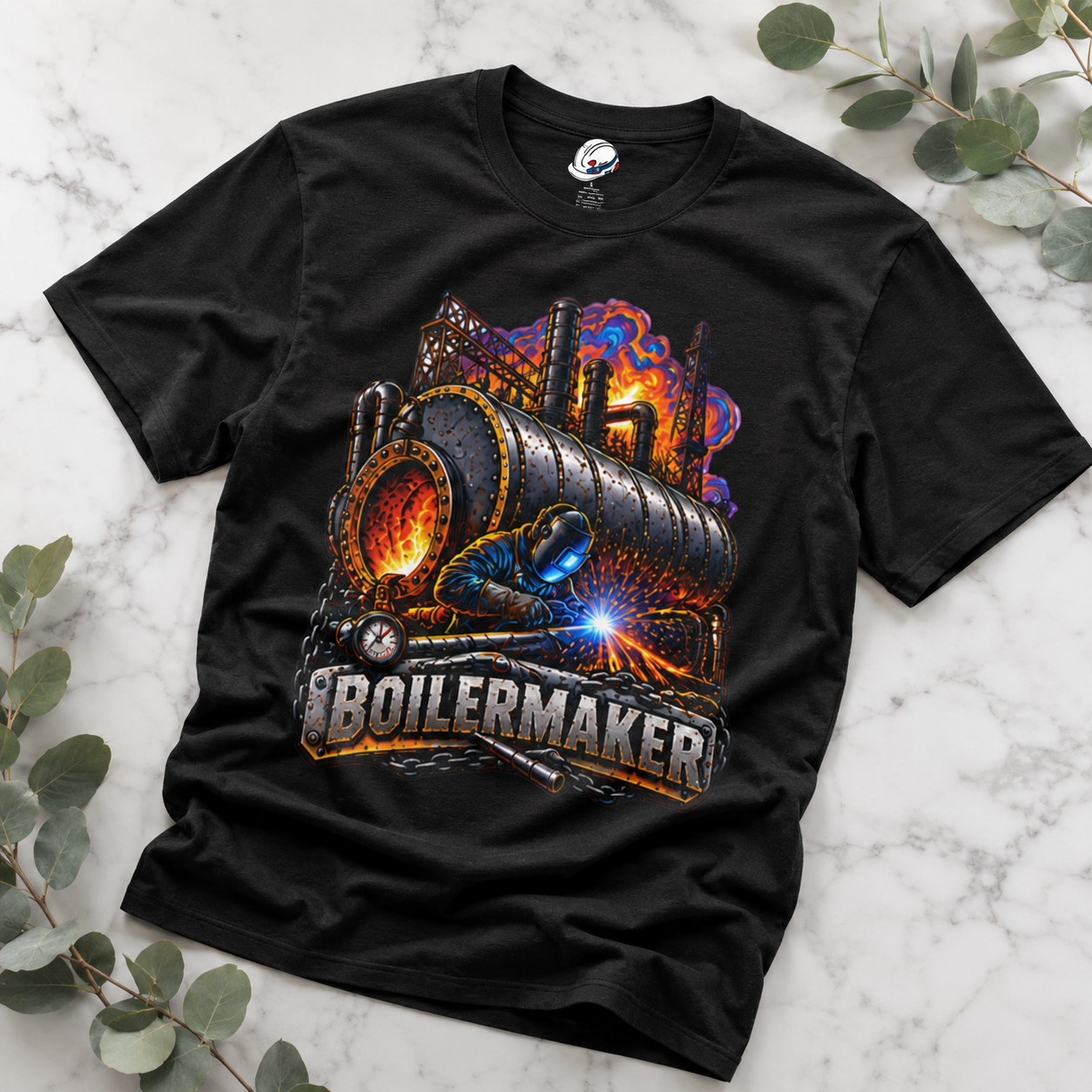 Boilermaker Fire & Steel T-Shirt, Pressure Vessel Welding Shirt