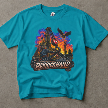 Derrickhand Oilfield T-Shirt, Derrick Hand Drilling Rig Work Shirt