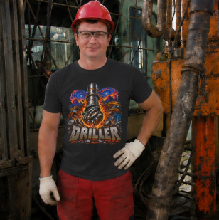 Driller Oilfield T-Shirt,  Driller Rig Work Tee Shirt