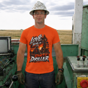 Love Being A Dirty Driller T-Shirt, Drilling Oilfield Rig Hand Shirt