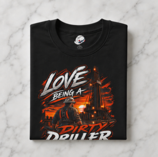 Love Being A Dirty Driller T-Shirt, Drilling Oilfield Rig Hand Shirt