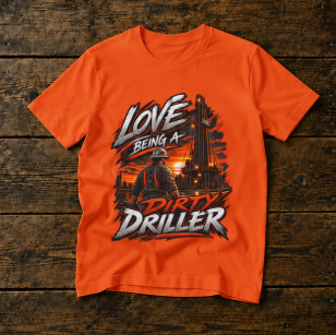 Love Being A Dirty Driller T-Shirt, Drilling Oilfield Rig Hand Shirt