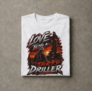 Love Being A Dirty Driller T-Shirt, Drilling Oilfield Rig Hand Shirt