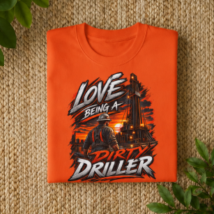 Love Being A Dirty Driller T-Shirt, Drilling Oilfield Rig Hand Shirt