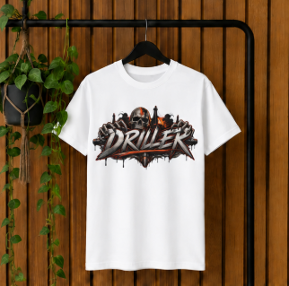 Driller Skull T-Shirt, Derrickhand Oilfield Rig Hand Shirt