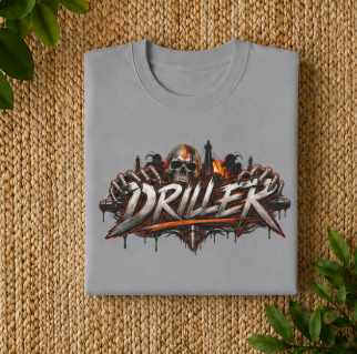 Driller Skull T-Shirt, Derrickhand Oilfield Rig Hand Shirt