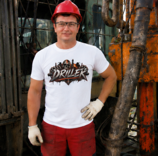 Driller Skull T-Shirt, Derrickhand Oilfield Rig Hand Shirt