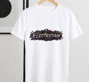 Electrician Skull T-Shirt, Electrical Trades Power Line Work Shirt
