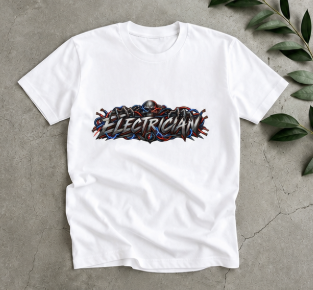 Electrician Skull T-Shirt, Electrical Trades Power Line Work Shirt
